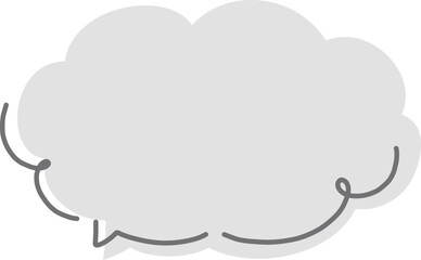 色付きの雲形吹き出しのイラスト素材