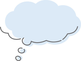 色付きの考え中の吹き出しイラスト素材