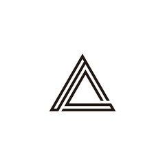 Letter q and s triangle lines geometric symbol simple logo vector