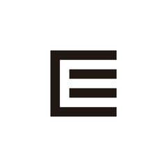 Letter C and E square, stripe geometric symbol simple logo vector