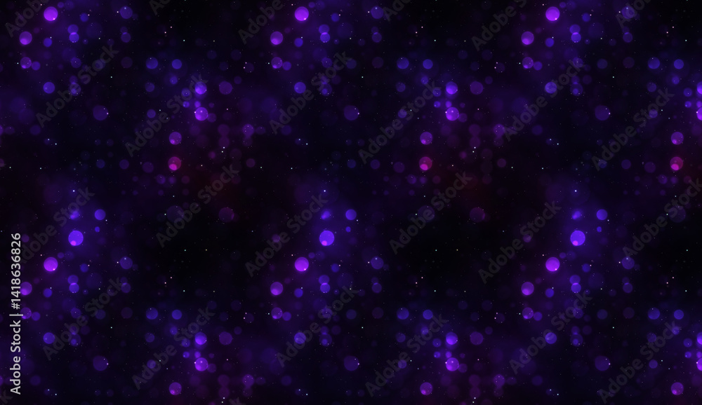 Poster purple bokeh lights hovering against dark backdrop, generating ethereal abstract pattern