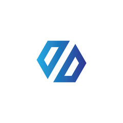 Hexagon, letter D geometric symbol simple logo vector