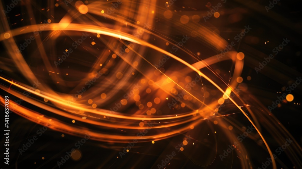 Poster abstract vibrant orange particle scatter around create seamless pattern with beautiful color backgro