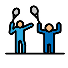 Doubles Match Vector Filled Icon Design