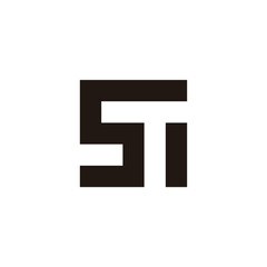 Letter S and T square geometric symbol simple logo vector