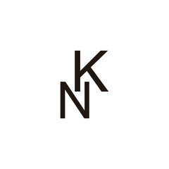 Letter N and K geometric symbol simple logo vector