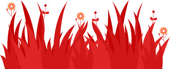 Colorful Grass with Flower