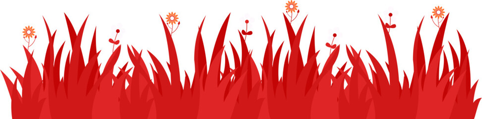 Colorful Grass with Flower