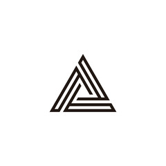 Letters b, triangle geometric symbol simple logo vector