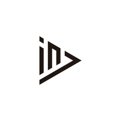 Letter i and n triangle geometric symbol simple logo vector