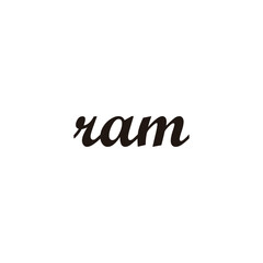 Letter ram connect geometric symbol simple logo vector