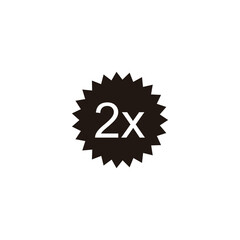 Sticker, number 2  geometric symbol simple logo vector