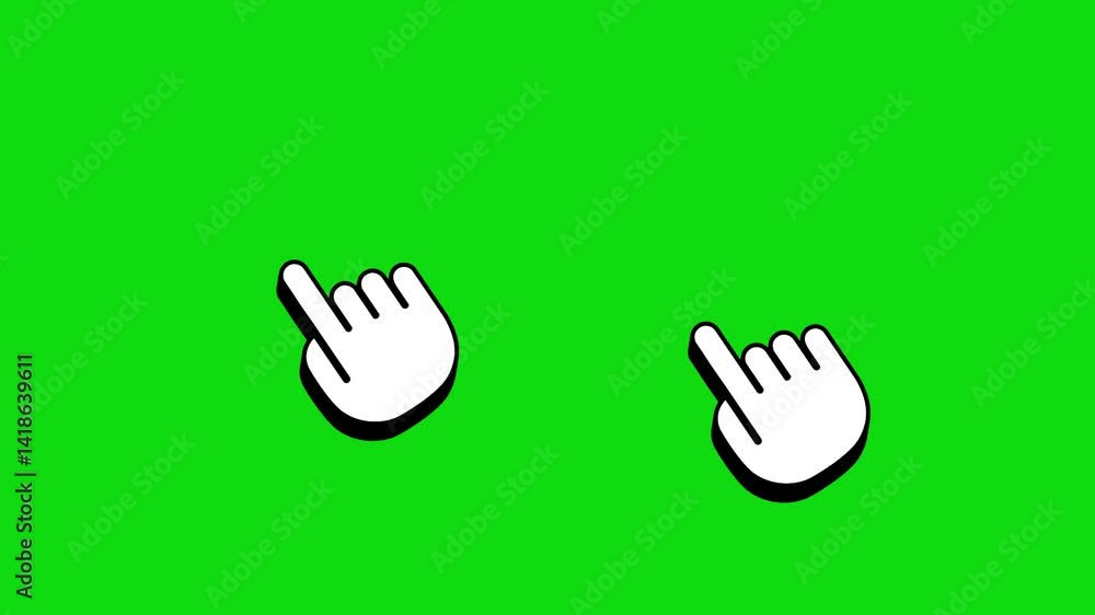 Poster hand swiping up and down green screen animation hand cursor or pointer swiping up and down, green sc