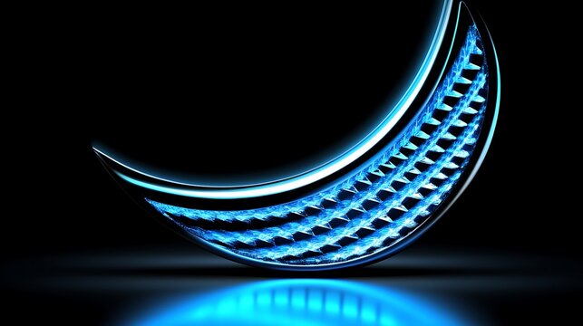 Abstract crescent moon graphic design.