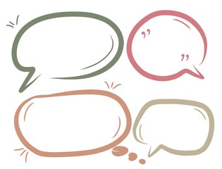 Set of colorful blank empty speech bubbles for text, chatting, message box. illustration balloon speak sign dialog communication frame
