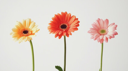 Elegant wedding invitation card background . Minimal hand painted watercolor  Gerber flowers texture template background. Design for wedding, vip cover, poster, rsvp moderncard.Valentine's Day