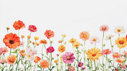 Elegant wedding invitation card background . Minimal hand painted watercolor  Gerber flowers texture template background. Design for wedding, vip cover, poster, rsvp moderncard.Valentine's Day