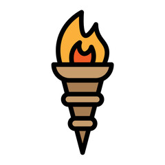 Olympic Torch Vector Filled Icon Design