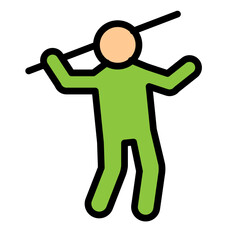 Javelin Throw Vector Filled Icon Design