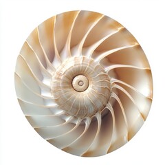 Obraz premium Spiral Shell with Intricate Patterns and Natural Textures in Focus