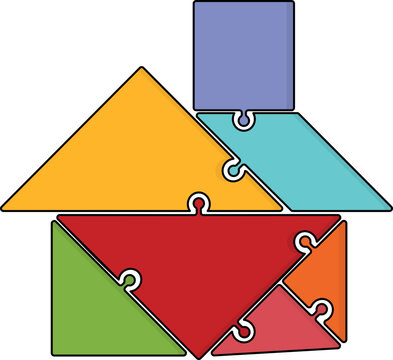 Puzzle House Jigsaw Illustration