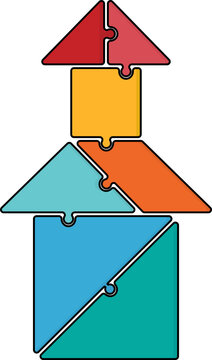 Puzzle House Jigsaw Illustration