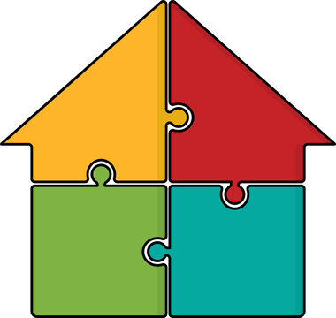 Puzzle House Jigsaw Illustration