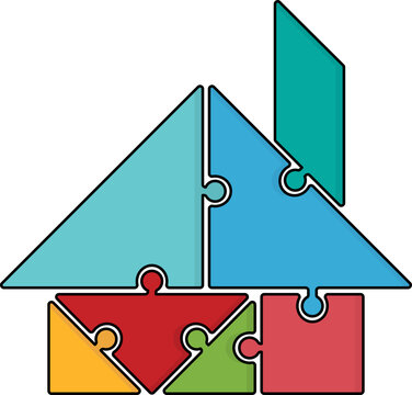 Puzzle House Jigsaw Illustration