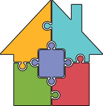 Puzzle House Jigsaw Illustration