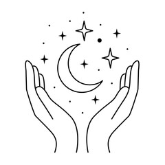 Hands Holding the Moon