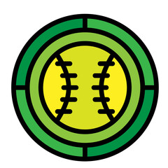 Softball Vector Filled Icon Design