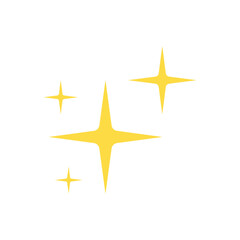 Shine or sparkle vector. Sparkling star in yellow color on white background. Vector illustration