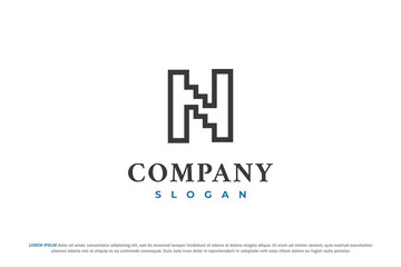 letter n building minimal logo