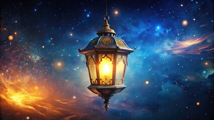 Magical Glowing Lantern Starry Night Sky Landscape Photography - Enchanted Wonder Hope