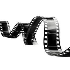 Cinema film strip black blank isolated on white --v 7.0