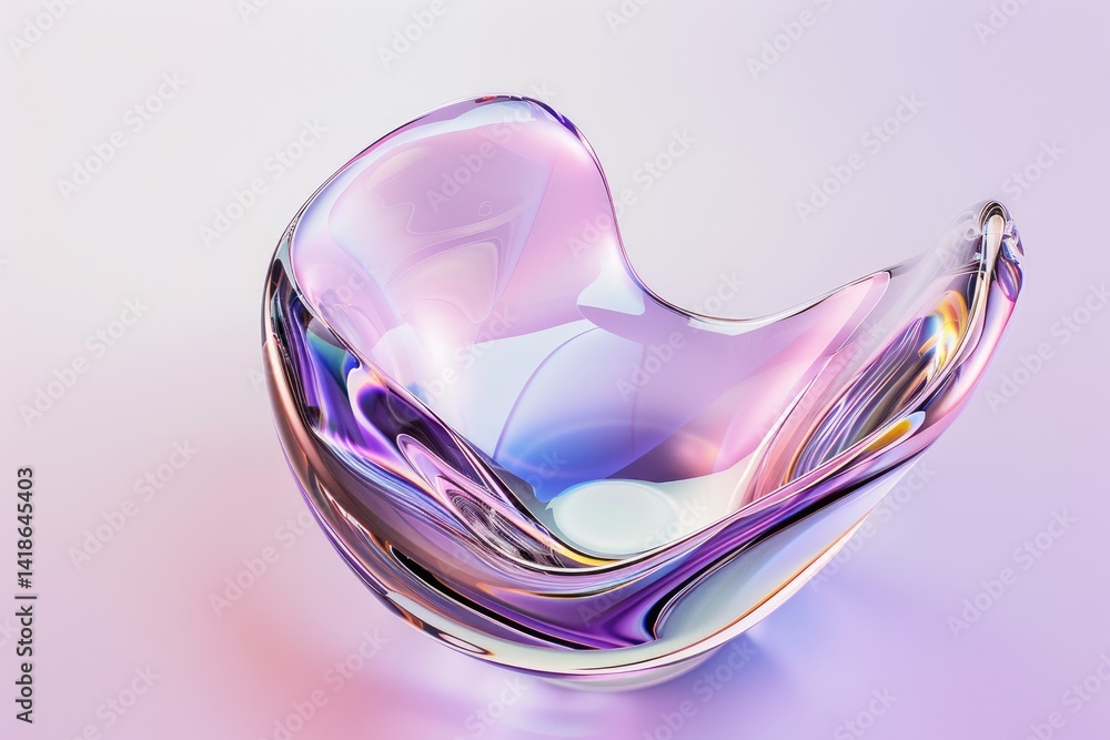 Poster abstract 3d shapes with metallic and pastel colors. futuristic digital artwork. background image of 