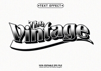 3d Vintage black white Editable Text Effect