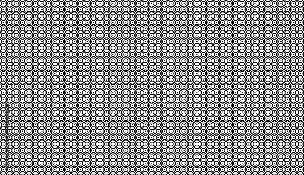 Poster black and white geometric pattern creating an optical illusion with rounded squares, perfect for bac