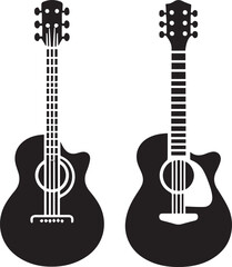 Fototapeta premium Beautiful Black Guitar Vector Silhouette Art This Is An Editable And Printable Vector Eps File 
