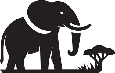 Fototapeta premium Beautiful Black Elephant Vector Silhouette Art This Is An Editable And Printable Vector Eps File 