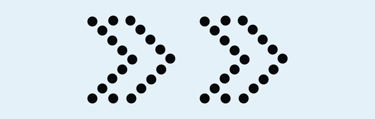 Arrows dots. dot arrow vector set. points arrow collection of direction arrows. isolated icon.