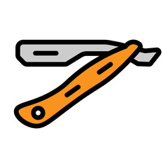 Straight Razor Sharpening Vector Filled Icon Design
