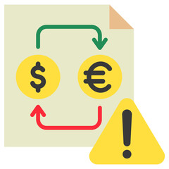 Exchange mini illustration flat color icon, use for taxation, economy, business, finance, UI, UX kit, app and web development, digital or print.