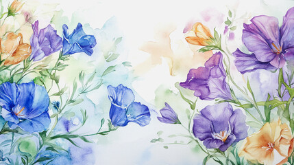 Elegant wedding invitation card background . Minimal hand painted watercolor botanical flowers texture template background. Design for wedding, vip cover, poster, rsvp moderncard.Valentine's Day

