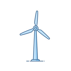 Clean Energy Icon Flat Design Wind Turbine Illustration for Renewable Energy Projects