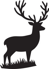 Beautiful Black Deer Vector Silhouette Art This Is An Editable And Printable Vector Eps File
