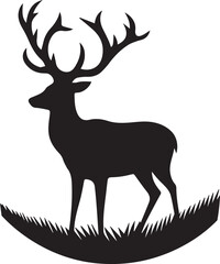 Beautiful Black Deer Vector Silhouette Art This Is An Editable And Printable Vector Eps File
