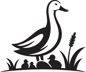 Beautiful Black Duck Vector Silhouette Art This Is An Editable And Printable Vector Eps File
