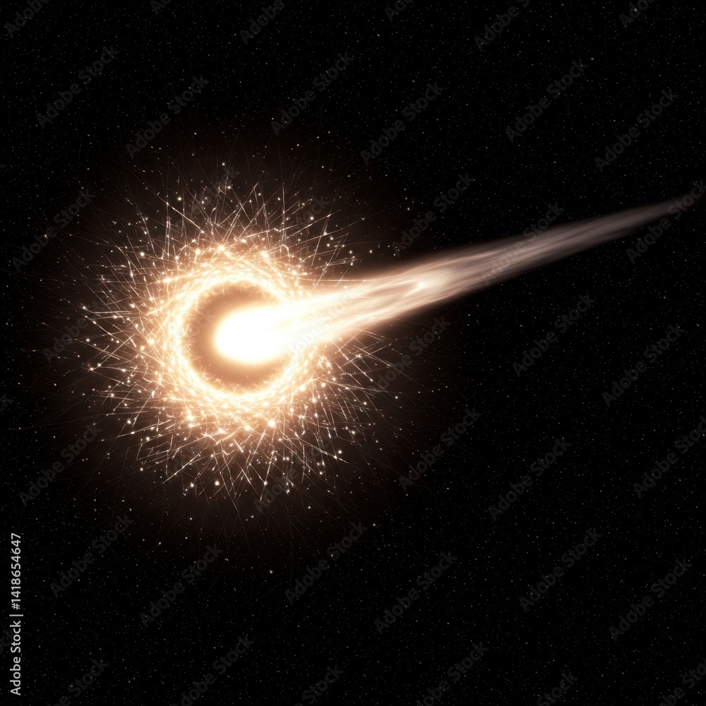 Poster cosmic sparkler: a celestial event of light and energy in the vastness of space