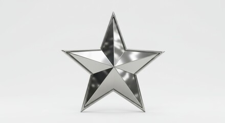 Obraz premium Reflective Silver Star Award Achievement Symbol 3D Render